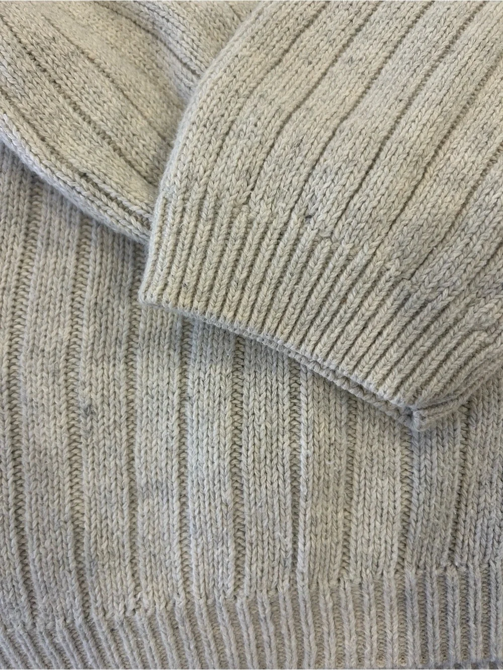 Route 66 Cream Ribbed Henley Sweater